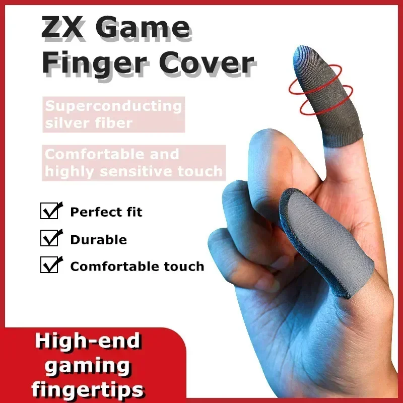 1 Pair High-end Mobile Phone Ultra-thin Gaming Sweat-Proof Finger Cover Fingertip Gloves Game Non-slip Touch Screen Thumb Sleeve