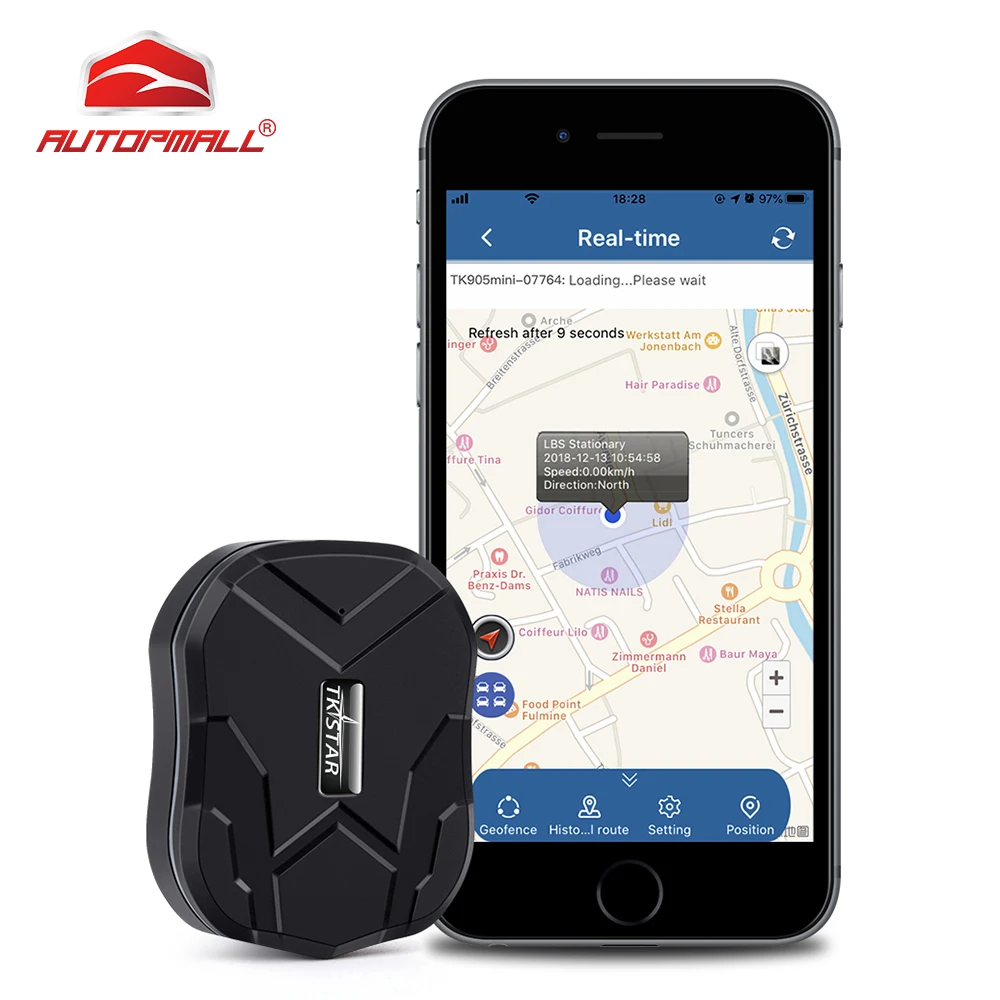 Беспроводное отслеживание актива TKSTAR TK905 Mini 1500 мАч Портативное магнитное водонепроницаемое GPS-устройство SOS Отслеживание в реальном времени Автомобильный GPS-трекер
