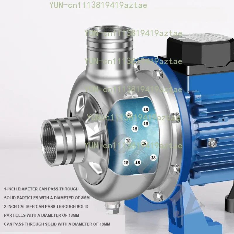 250W-2200W Centrifugal Water Pump Corrosion-Resistant Acid Alkali Resistant 304 Stainless Steel Sewage Pump Booster Pump