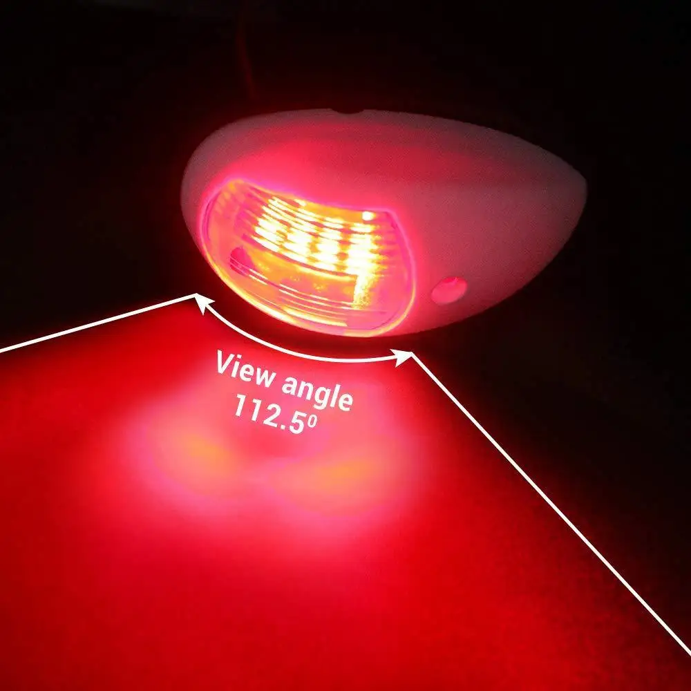 2 قطعة LED ضوء الملاحة مقاوم للماء البحرية السبر ضوء الملاحة ضوء الأحمر والأخضر البحرية ضوء 10-30 فولت #3