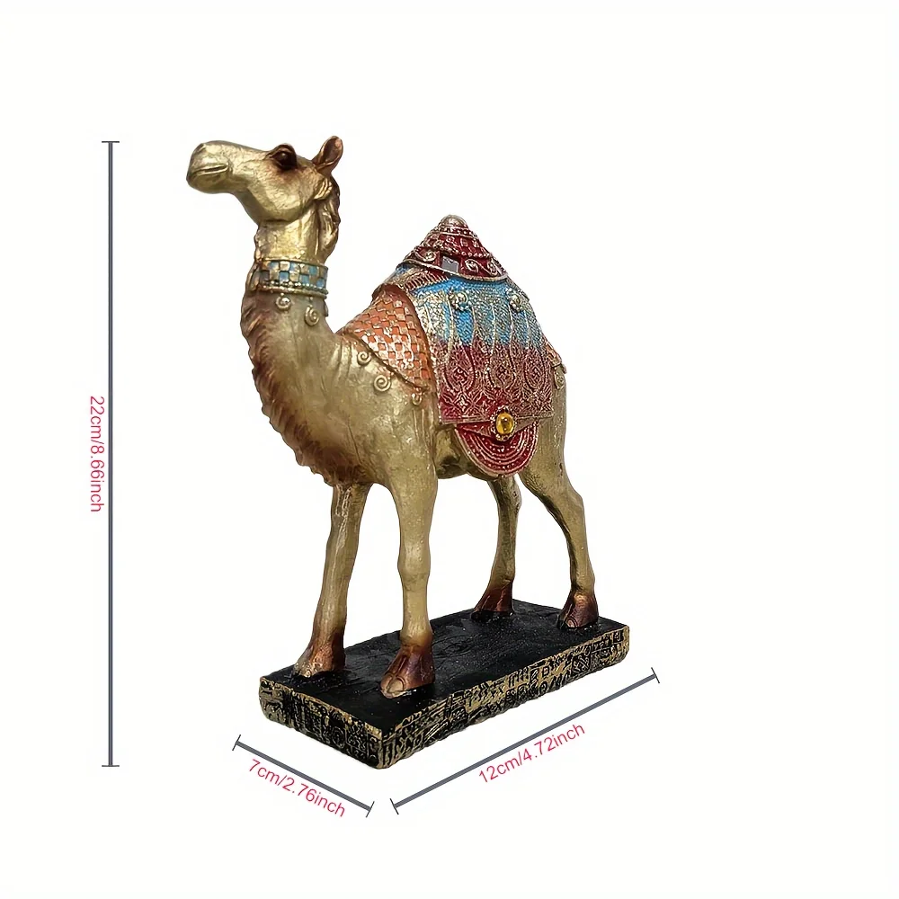 UAE 砂漠の黄金のラクダ樹脂工芸品 - サウジアラビア観光土産、手描きのオフィス装飾動物ホリデーギフト