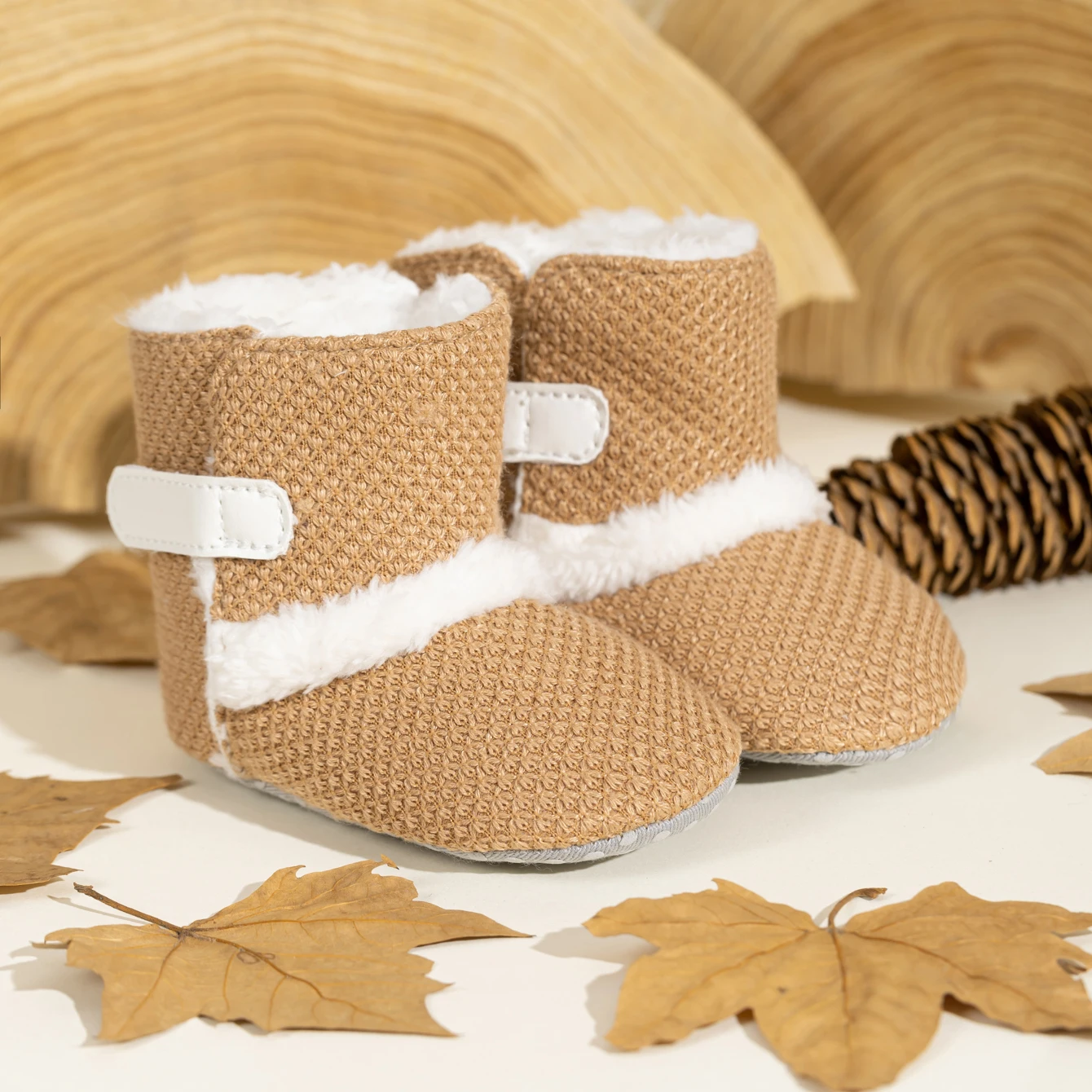 

Baby Winter Fashion Round Toe Cute Plus Velvet Casual Comfortable Flat Toddler Shoes Kids Light Slip-on Hot Sale Snow Boots