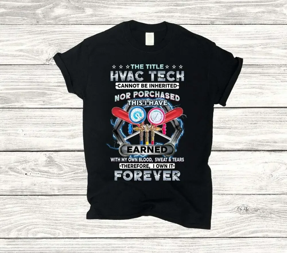 The Title Hvac Tech T-Shirt Unisex T-shirts for Men Women Summer Tees Cotton  vintage oversized