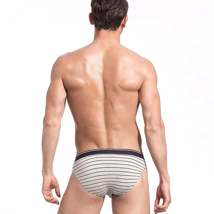 4Pcs/lot Briefs Men Underwear Sexy Lingerie Male Panties Cotton Underpants Breathable Cueca Striped Calcinha Wholesale Lots