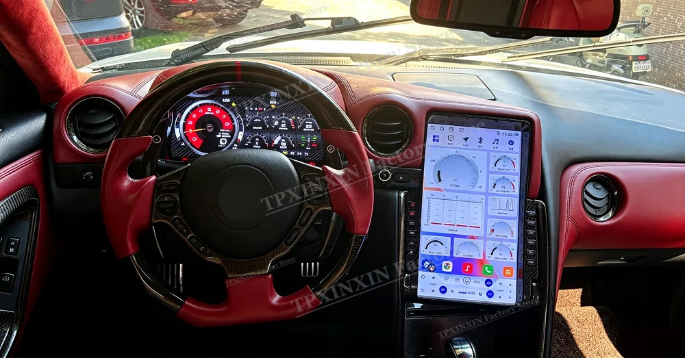 Voice control Upgrade Car Radio Android 14 Auto Voice Screen For Nissan GTR 2009~2016 GPS Navigation IPS Automotive Multimedia