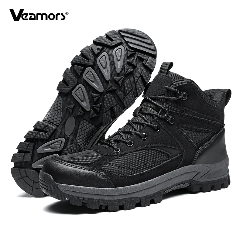 

Men's Breathable Mesh Hiking Sneakers Anti-slip Mid-top Outdoor Sneakers Wear-resistant Footwear for Trekking Camping Size 39-48