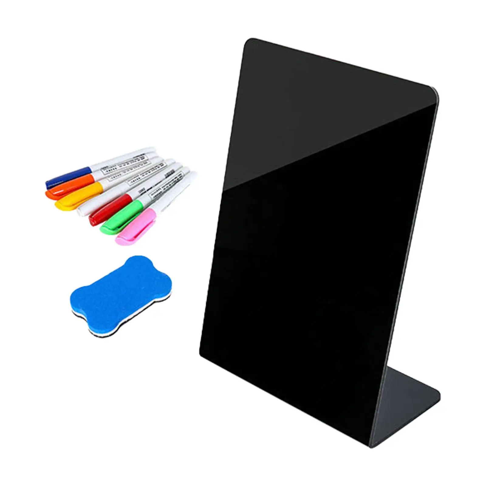 Erasable Small Blackboard Table Sign with Colorful Pens for Bakery Counter Menu Display Reusable Acrylic