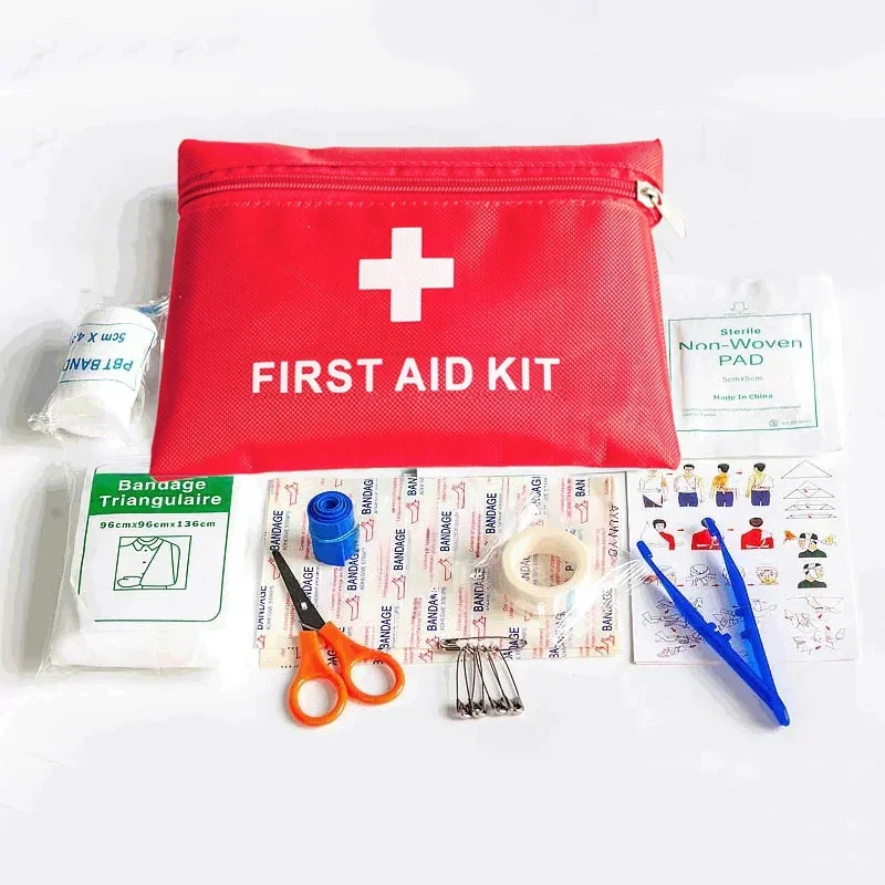 53 Pcs First Aid Kit Outdoor Emergency Bag Car Survival Kit Home Medical Supplies Storage Bag Camping Travel Medical Organizer