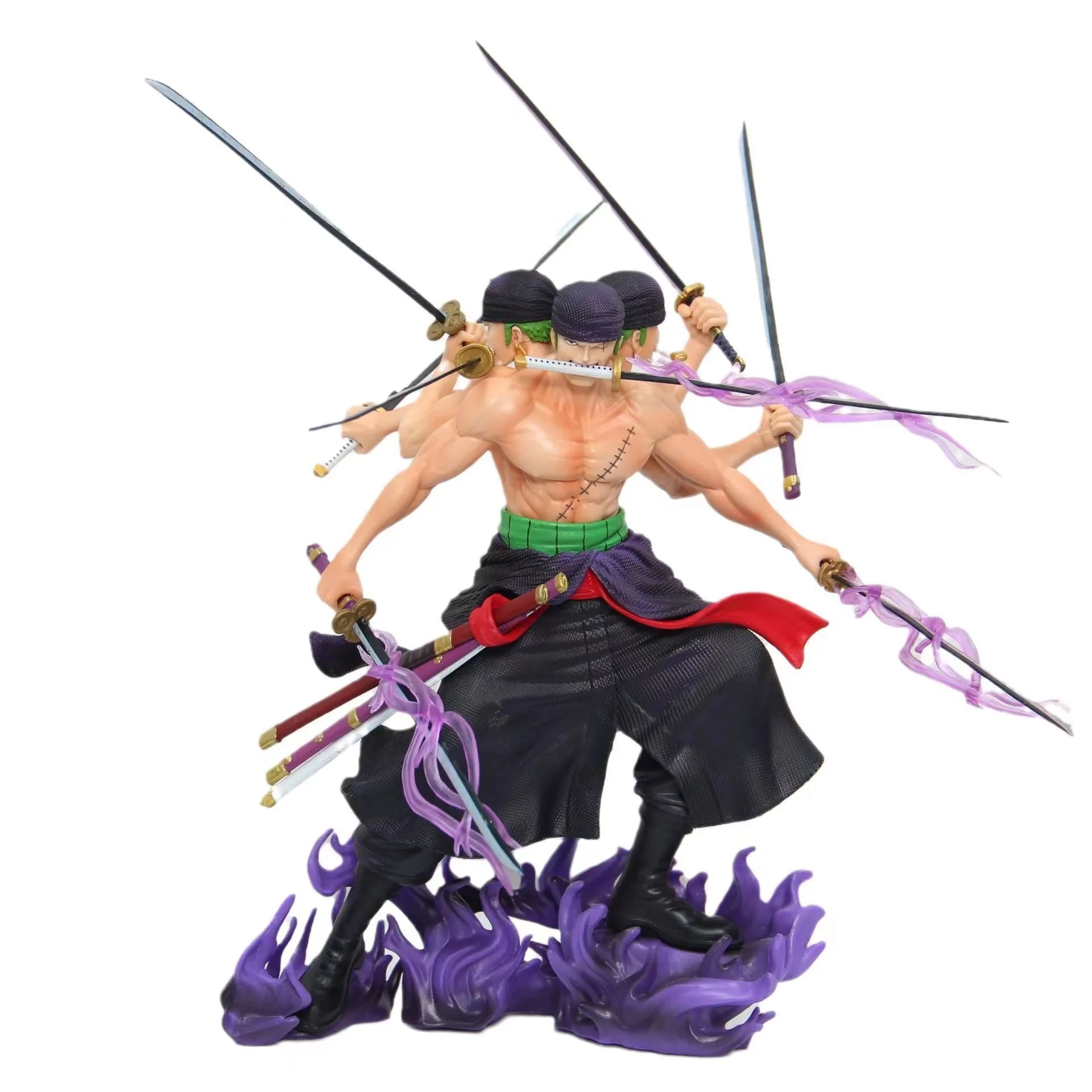 23cm One Piece-Battle Nine-Sword Style Zoro: Asura tres cabezas y seis brazos Enma Zoro Anime figura modelo estatua colección juguete