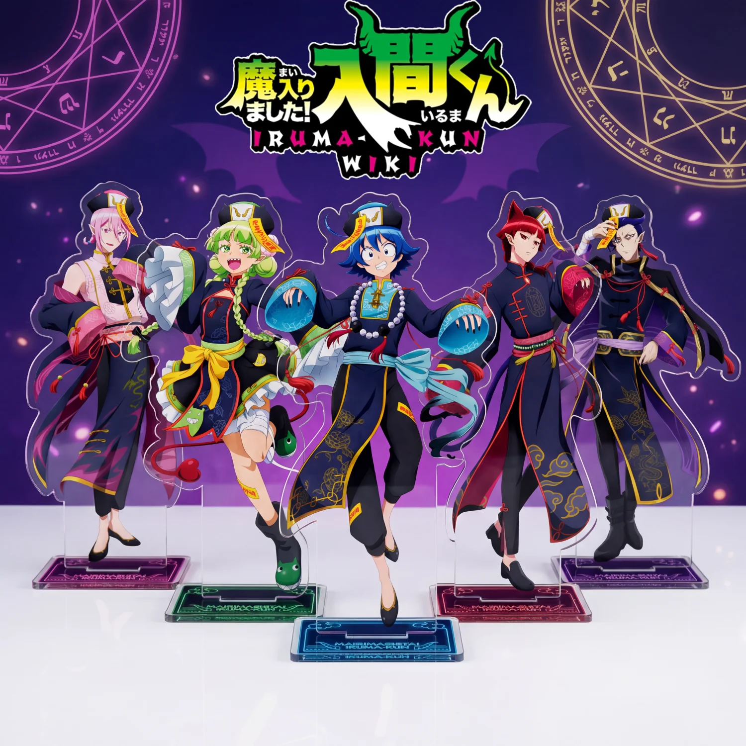 ¡Bienvenidos a la Escuela de Demonios! Iruma-kun - Figura de acrílico de 15 cm con soporte y llavero, diseño impreso de Alice y Clara, decoración de escritorio, regalo