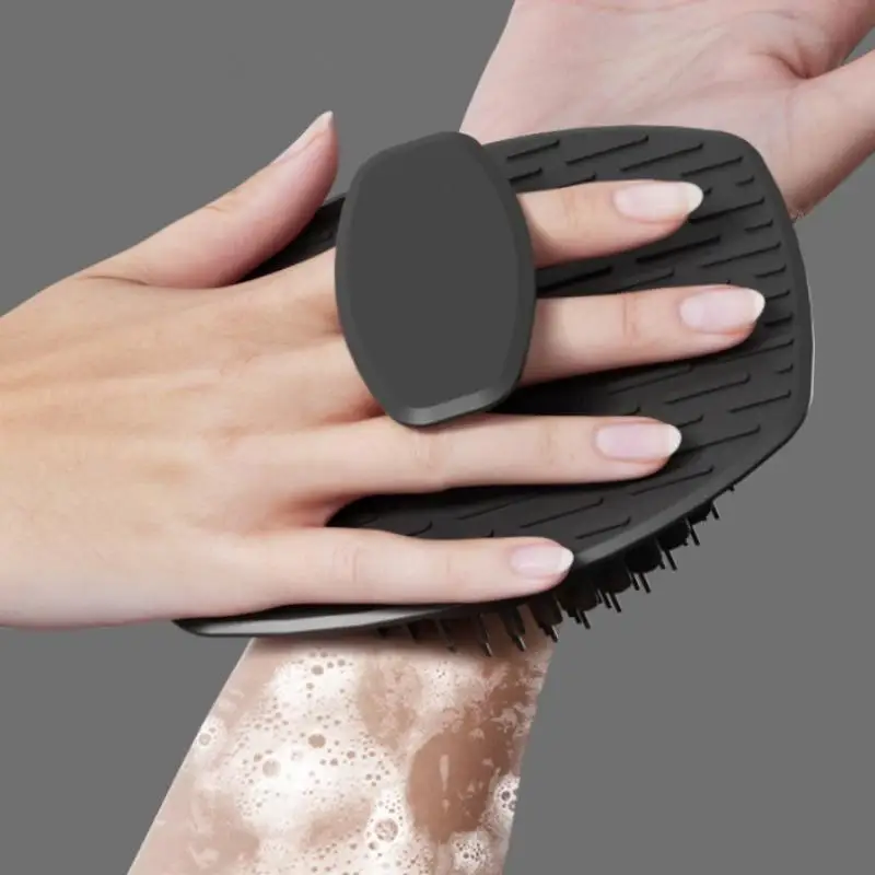 4PCS Long Handle Silicone Bath Brush Set For Body Face Gentle Exfoliating Massage Deep Cleaning With Non Slip Grip