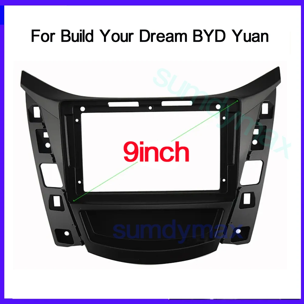 2din Car Frame Fascia Adapter For Build Your Dream BYD Yuan 2016 9inch big screen Android Radio Audio Dash Fitting Panel Kit