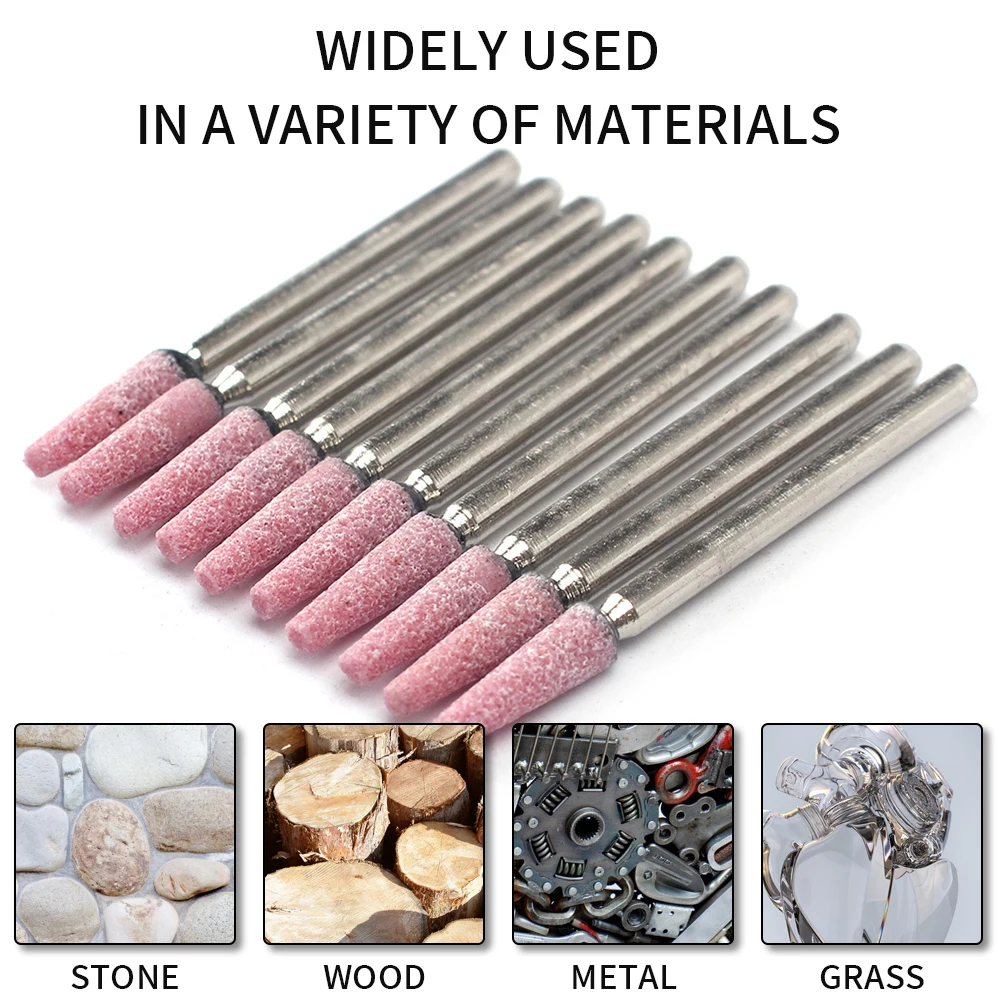 10 Chiếc 3Mm Vít Bit Gắn Xay Gốm Đầu Đánh Bóng Nhám Con Quay Bánh Xe Dụng Cụ Điện