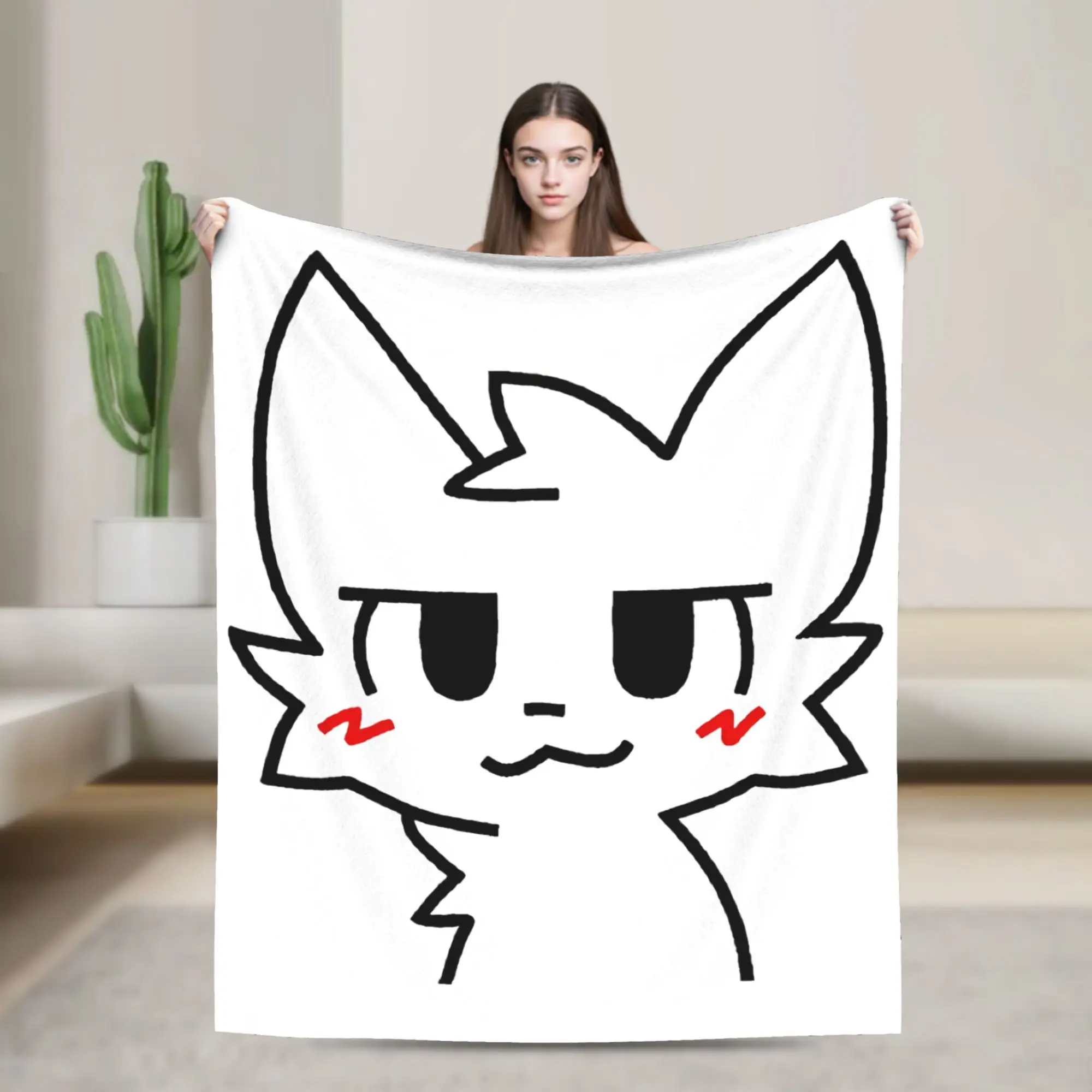 

Boykisser Blanket Cover Cat Plush Throw Blanket Bedroom Sofa Decoration Soft Warm Bedspreads