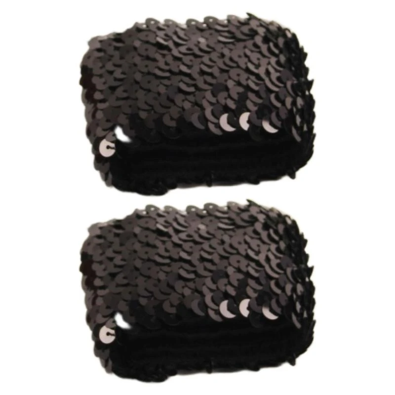 

5asd Sequined Fingerless Arm Sleeves Wrist Cuffs for Women Men Stage Performers Dressingup Cosplay Party Props Cuff Extension
