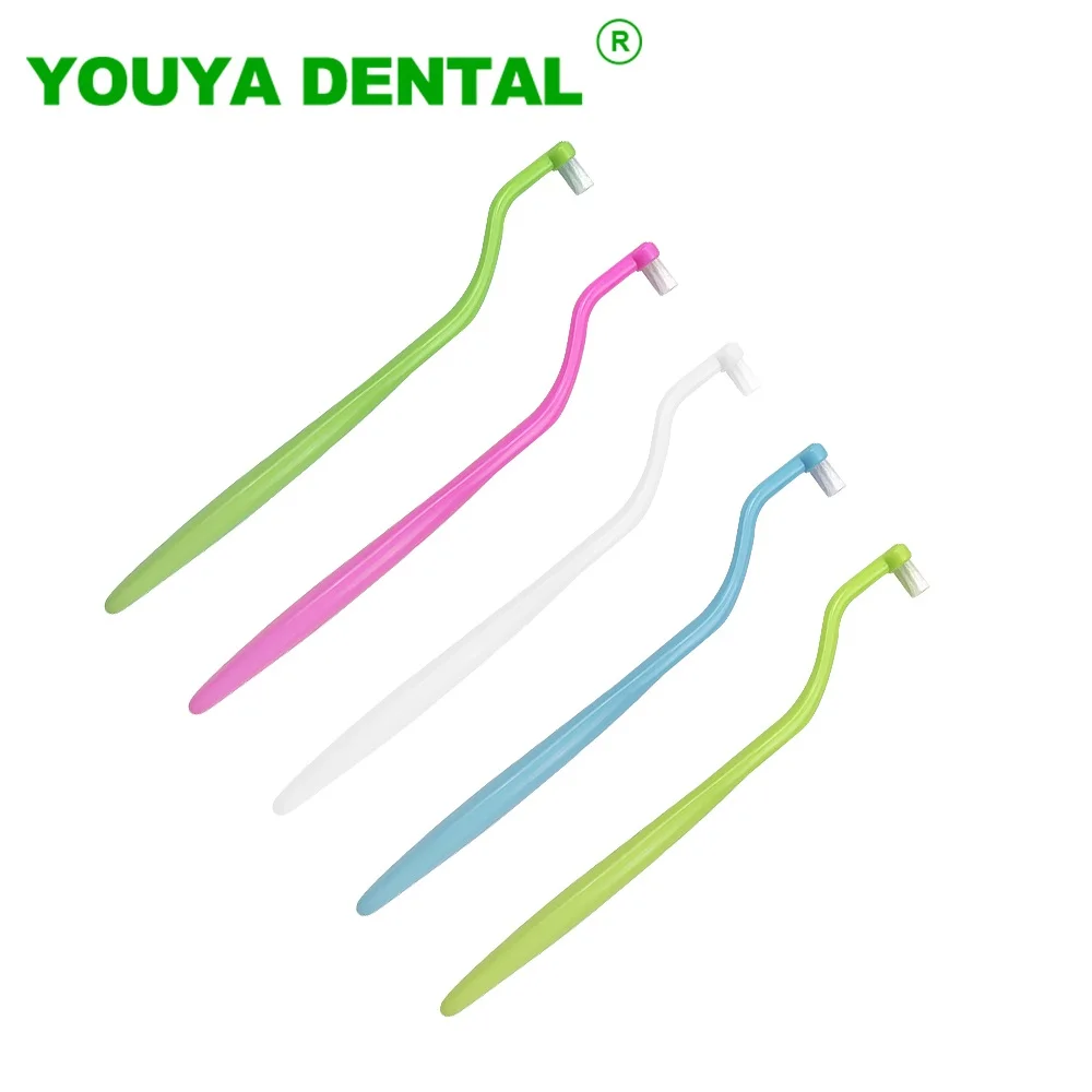 10pcs Orthodontic Interdental Brush Flat Head Soft Hair Toothbrush Single-Beam Teeth Cleaning Toothbrush Small Head Oral Hygiene