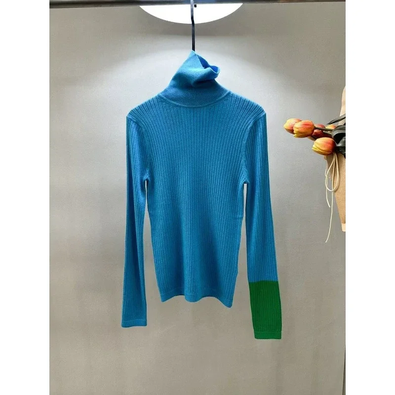 

Golf clothing Girls' fashion versatile sports high jersey thermal semi-turtleneck long-sleeved knitted primer