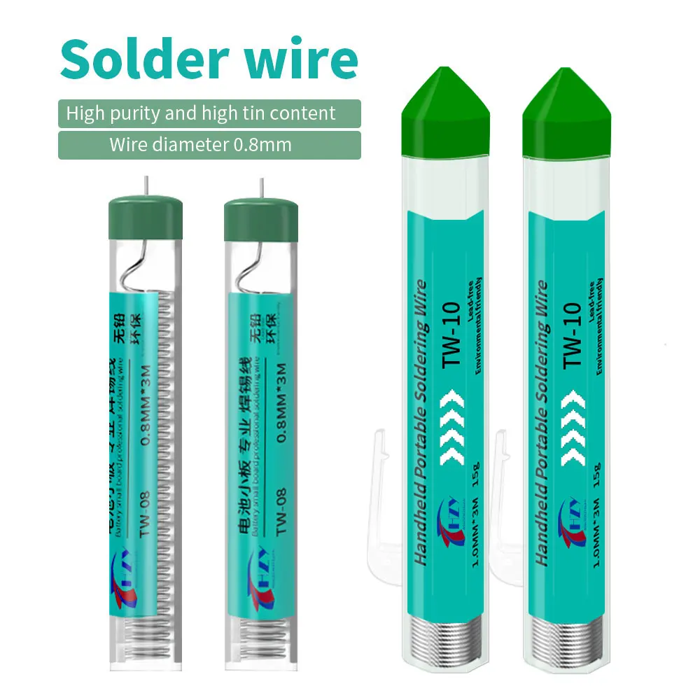 HZY TW-08/TW-10 Lead Free Solder Wire Tin Pen 0.8MM/1MM Portable Rosin Core Solder Welding Soldering Iron Battery Repair Tools