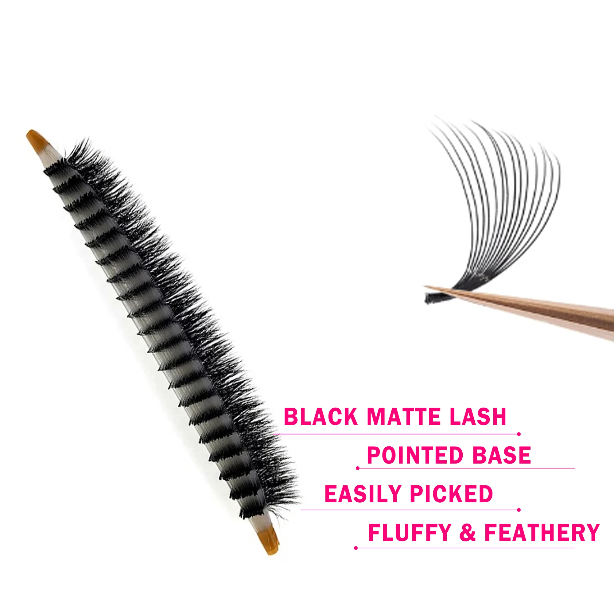 CoMango 600Pcs Wispy Premade Volume Fan Lashes Pointy Base 3D-16D Natural Soft False Mink Bulk Bundle Eyelashes Extensions