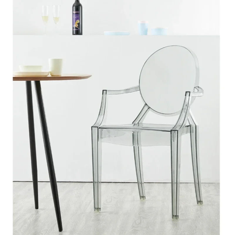 Light Luxury Transparent Chair – Modern Minimalist Design, Thickened Dining Seats, Cafe and Leisure Seating, Office Chair