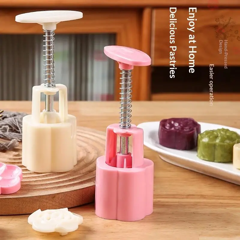 Flower Hand Press Mooncake Mold Fondant Mung Bean Cake Hand Pressure Baking Decor Tool