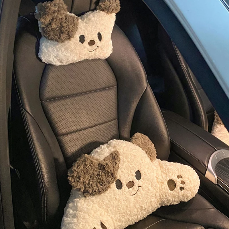 Cartoon Hond Autostoel Hoofdsteun Taille Kussen Leuke Reizen Universele Nekkussen Auto-interieur Accessoires Neksteun Kussen