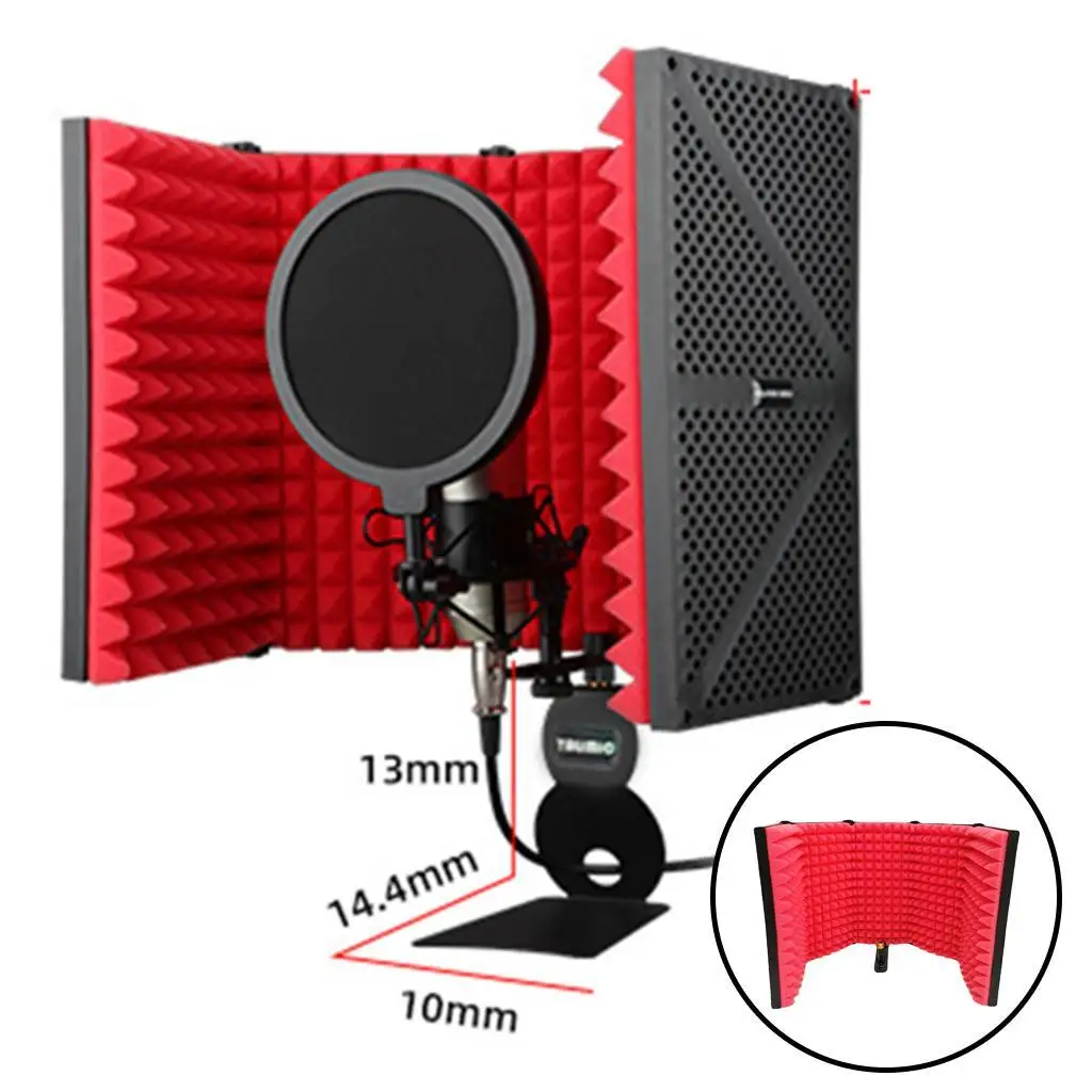 Foldable Metal Mic Isolation Shield for Microphone Recording Equipment view 4