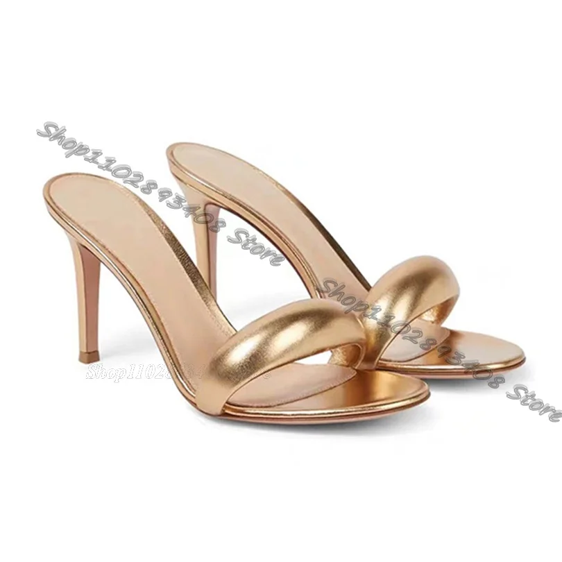 

Gold Simple Style Stiletto Slippers Comfortable High Heels Women Shoes Fashion Summer Women Casual Slippers Zapatos Para Mujere