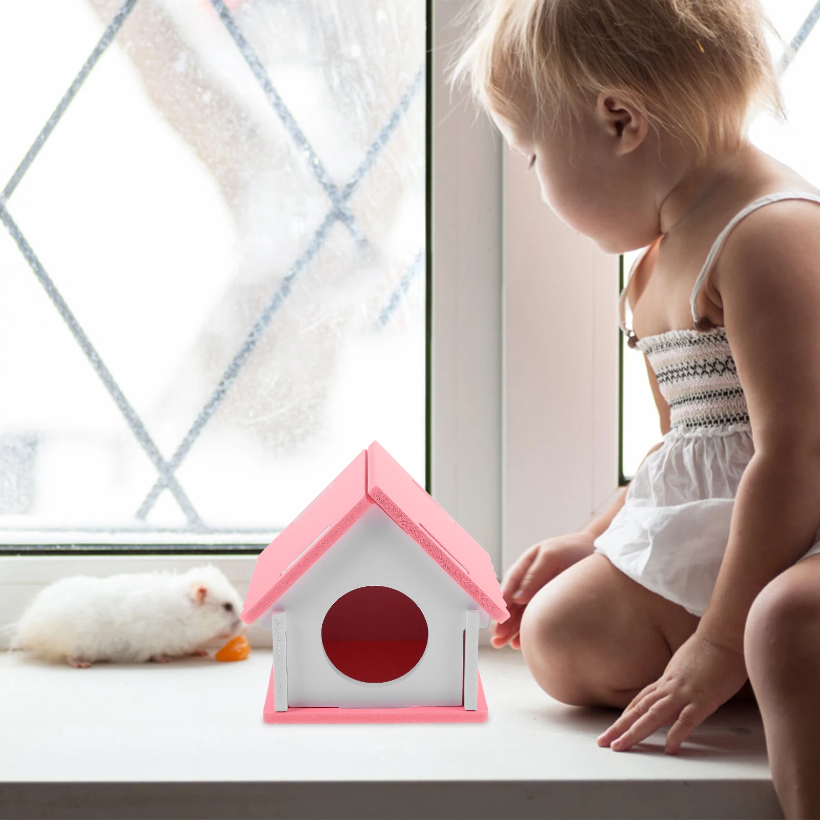 

Pink Hamster Reusable Pet Sleep Play Hamster Houses PVC Shelter Small Animal Hideout Guinea Guinea Pig House Pig Bed