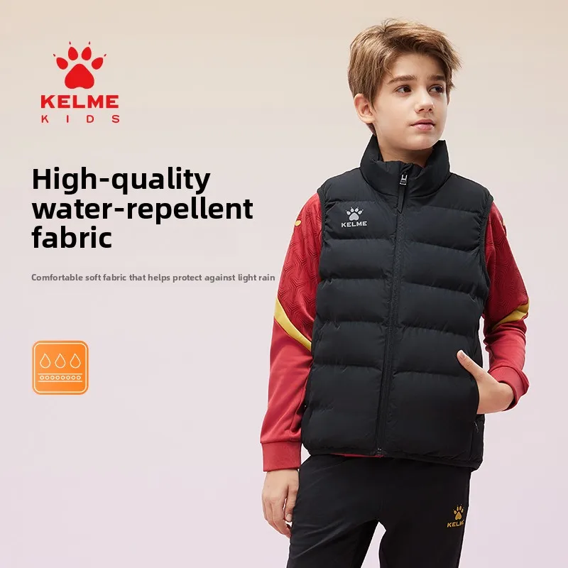 Kelme Children's Sports Cotton Vest Winter Cotton Jacket Football Training Warm Jacket Comprehensive Training Coat