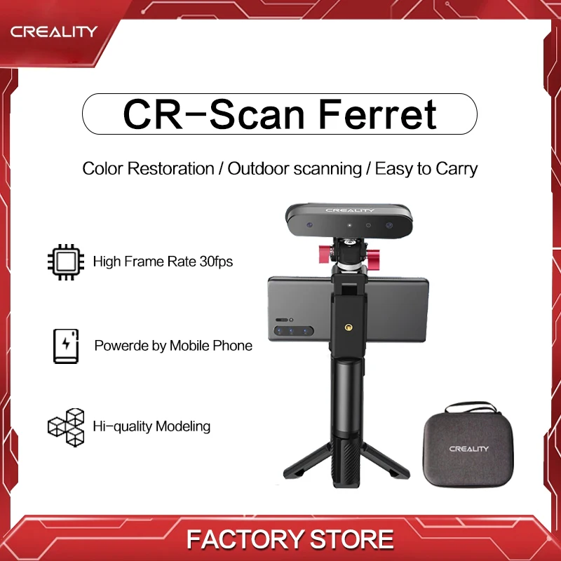 Creativity New 3D Scanner CR-Scan Ferret Outdoor Portable High Frame Rate 30fps Colorful Scan Large Size Dual Mode Anti Shake