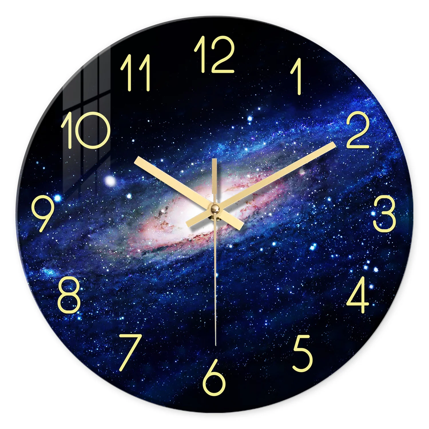 12 inch modern personality abstract wall clock Silent quartz clock 4MM tempered glass living room bedroom wall decoration custom