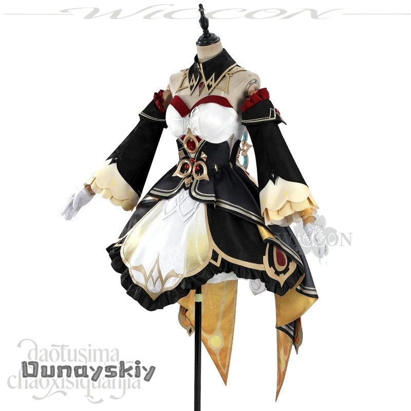 

Dunayskiy@Marionette Sandrone Cosplay Genshin Impact Anime Game Costume Kawaii Maid Uniform Yellow Dress Sweet Lolita Christmas