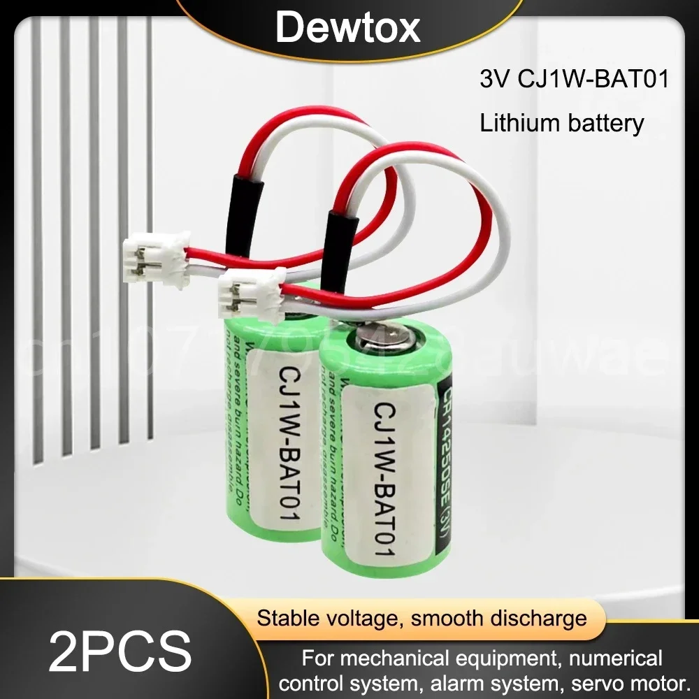 2PCS CR14250SE-R CJ1W-BAT01 CP1W-BAT01 PLC CNC Lithium Battery 3V 1000mAh With Wpecial Plug / connectors