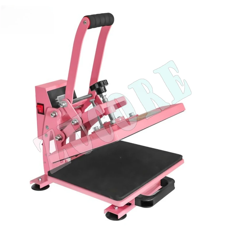 آلة الضغط الحراري الرقمية مقاس 23 × 30 بوصة، آلة نقل الحرارة للتي شيرت ذات الجودة الصناعية باللون الوردي والأبيض #1