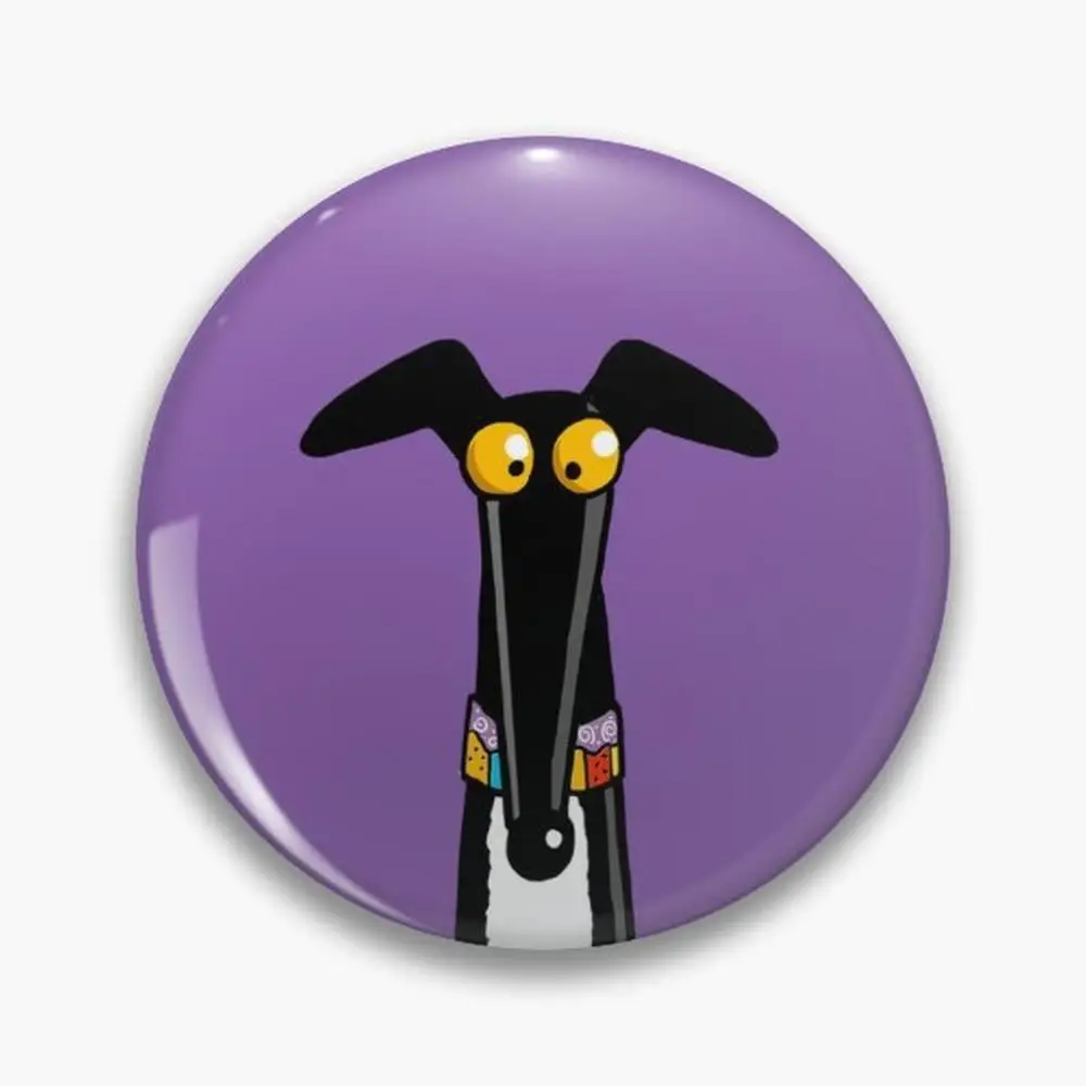 Greyhound Semaphore pin badge: Purple Pin Buttons Brooches  Jewelry Accessory Customize Brooch Fashion Lapel Badges