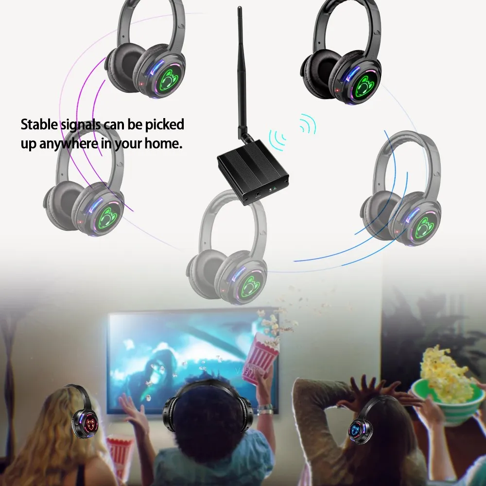 500M距離トランスミッター付きサイレントディスコヘッドフォンシステム音楽イベント、フェスティバル、会議用サイレントパーティーヘッドセット