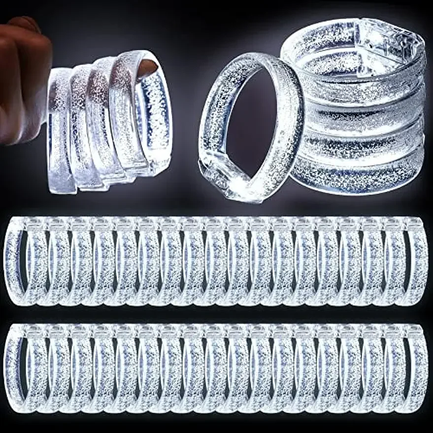 36pcs Light Up Bracelet Bulk White Glow Wristband Party Favor for Holiday Concert Birthday Christmas Halloween Festival