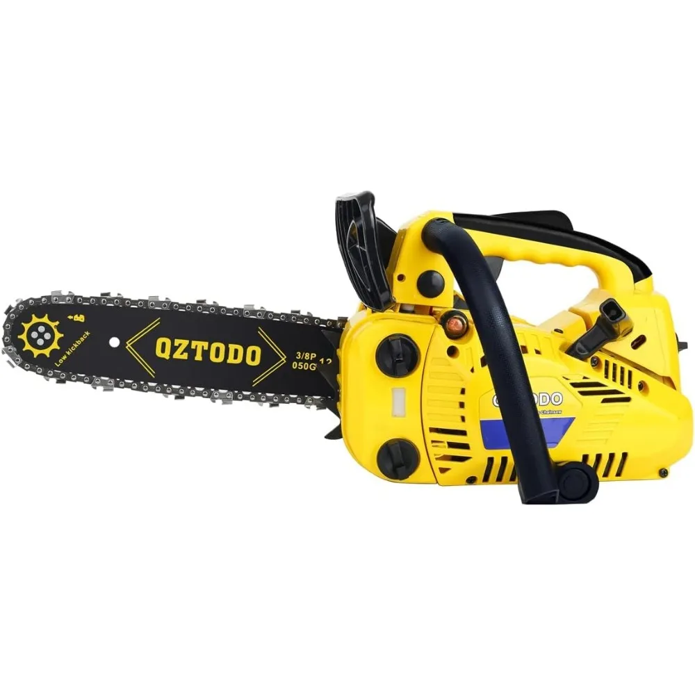 

Top-Handle-Chainsaw-Gas-Powered - 12 Inch Chain Saws, Portable Little Saw Lightweight 25.4CC 2-Stroke for Trees Wood Cutting