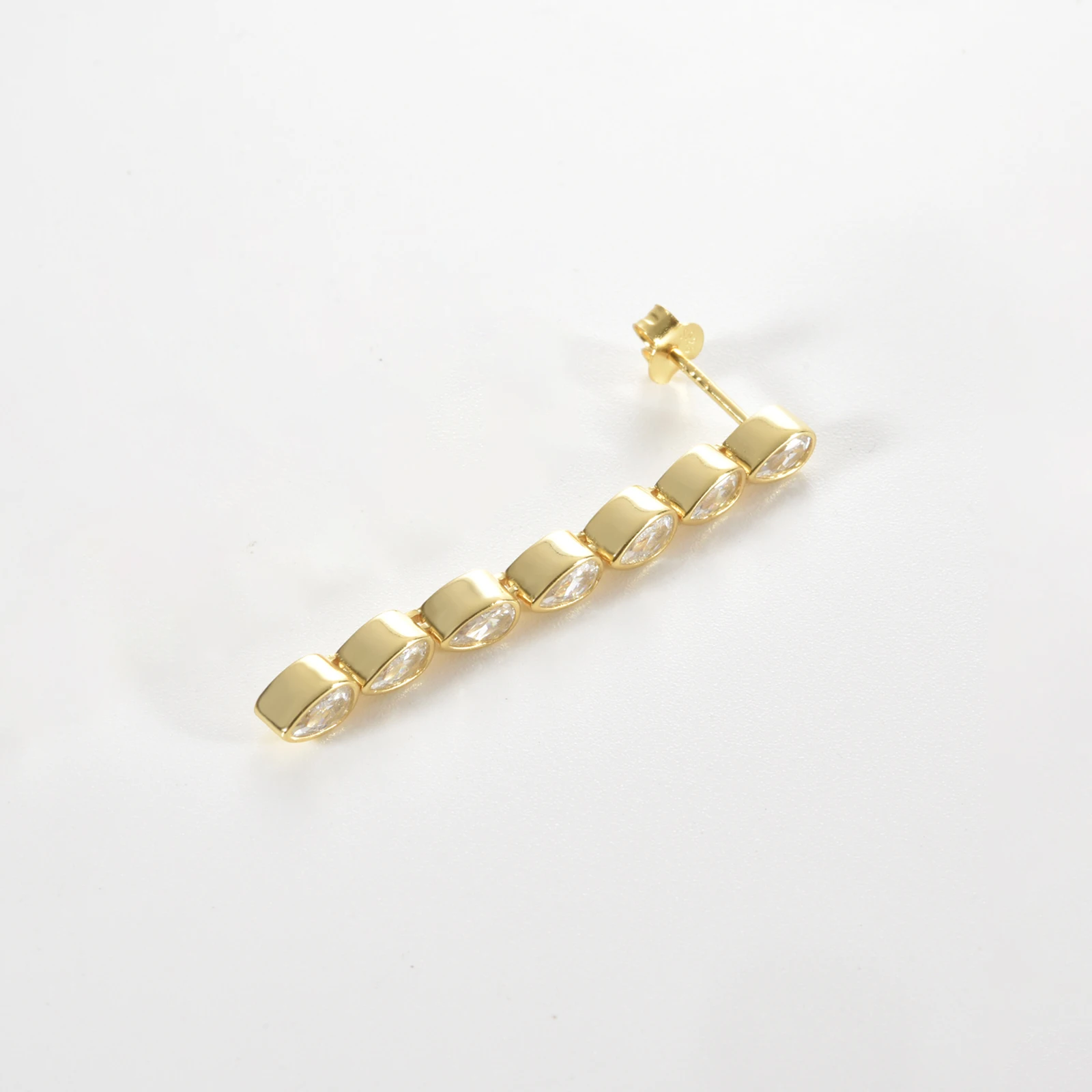 VEWANT Women 925 Sterling Silver Pear Zircon CZ Long Chain Drop Earring Clips 1PCS Women Luxury Fine Daily Jewelry Accessories