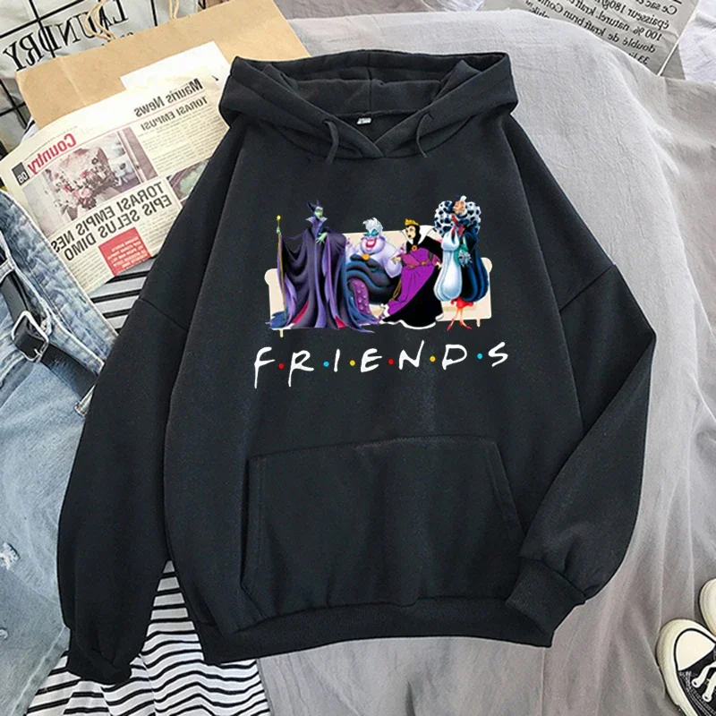 Disney Ladies Fashion Harajuku Hoodie Harajuku Cartoon Ursula Winter Sweatshirt Casual Long Sleeve Streetwear Top Hoodie Woman