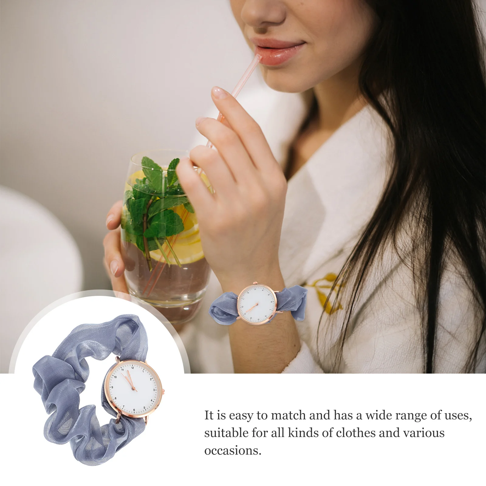 

1pc Quartz For Lightweight Casual Fashionable Wrist Ribbon Strap Simple Casual Student Watch Fresh Decorative Watch