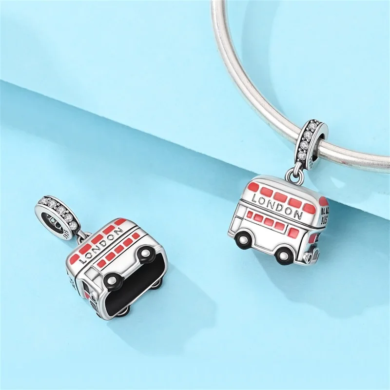 925 Sterling Silver Travel Around The World Beijing Paris Milan Charms Pendant For Women Fit Original Bracelet DIY Jewelry Gifts view 2