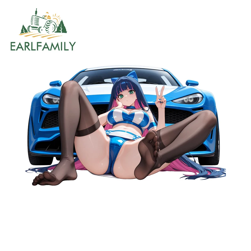 

EARLFAMILY Hentai Stocking Fine Decal Amusing Eye-Catching Decoration Simple Waterproof Scratch Proof Windshield Trunk Decor