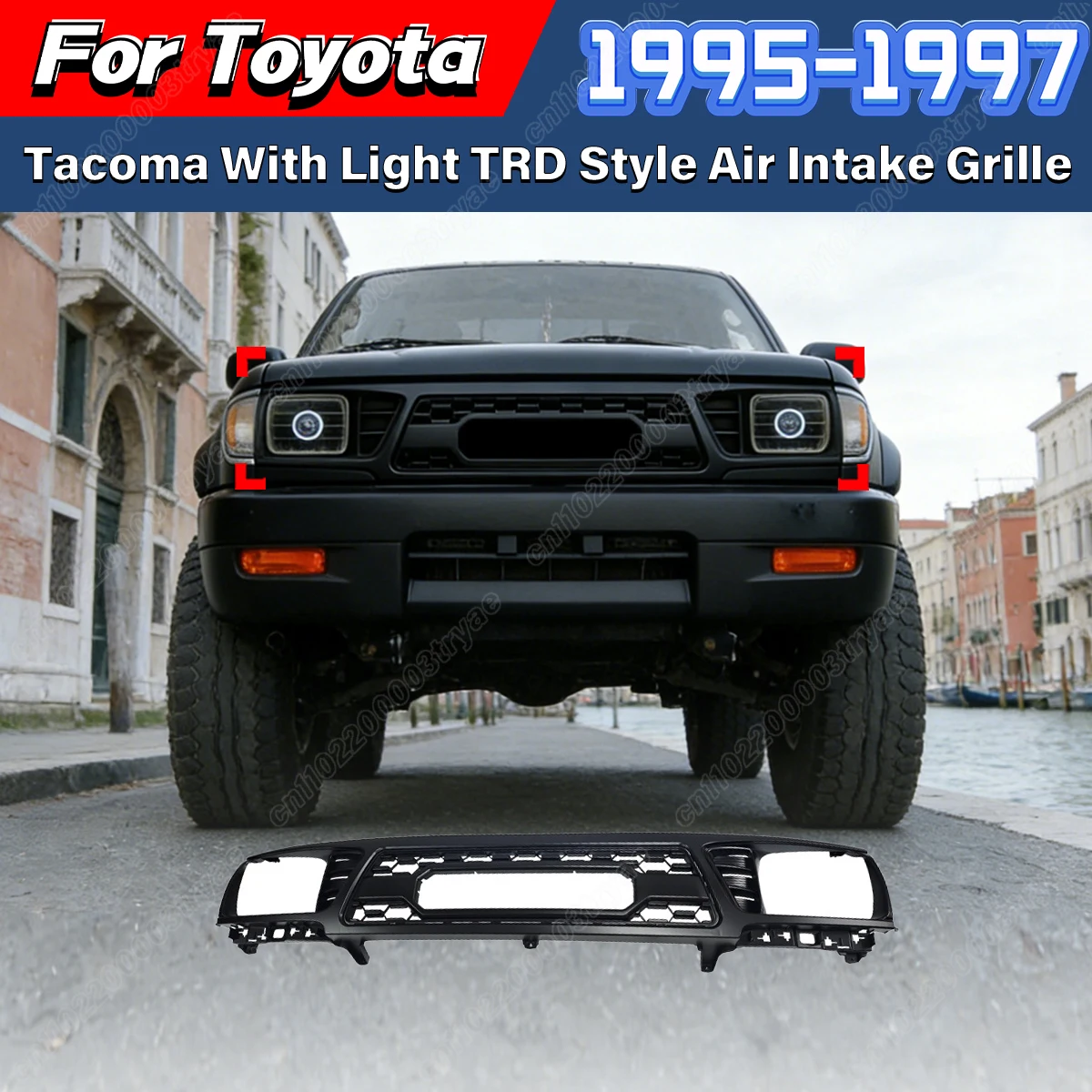 

For Toyota Tacoma 1995 1996 1997 Car Front Bumper Radiator Grille Protective Cover Off-road SUV Body Protection Decoration Kit