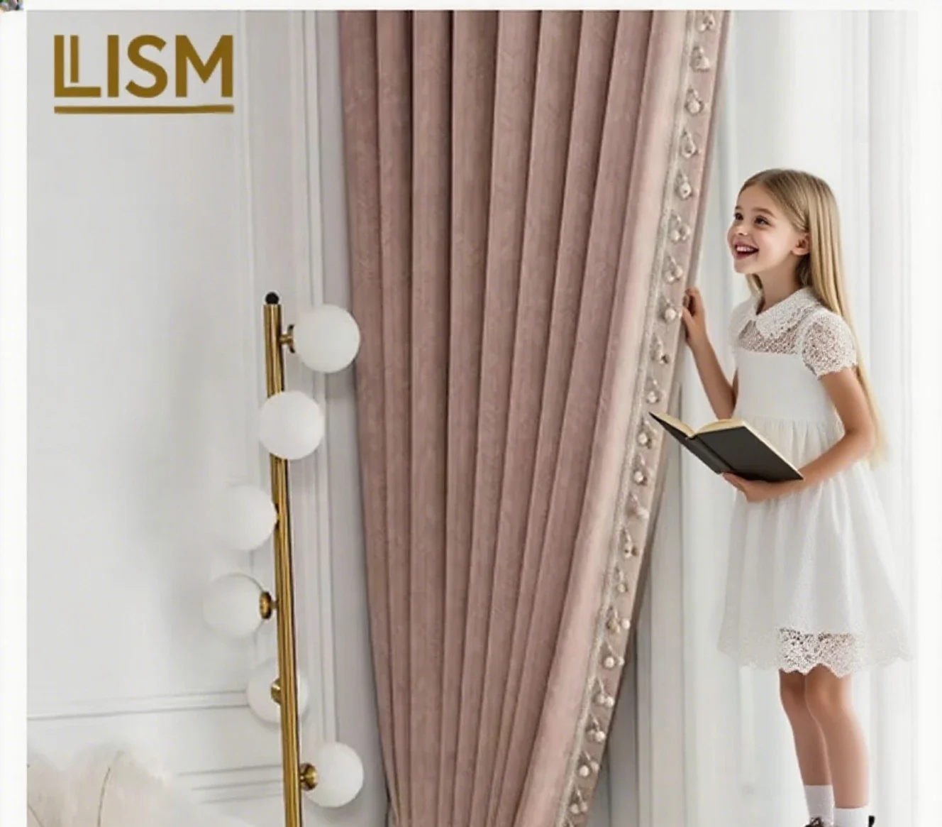 

Light Luxury New Fishbone Jacquard Thickened Blackout Lace Stitching Partition Curtain Curtains For Living Dining Room Bedroom