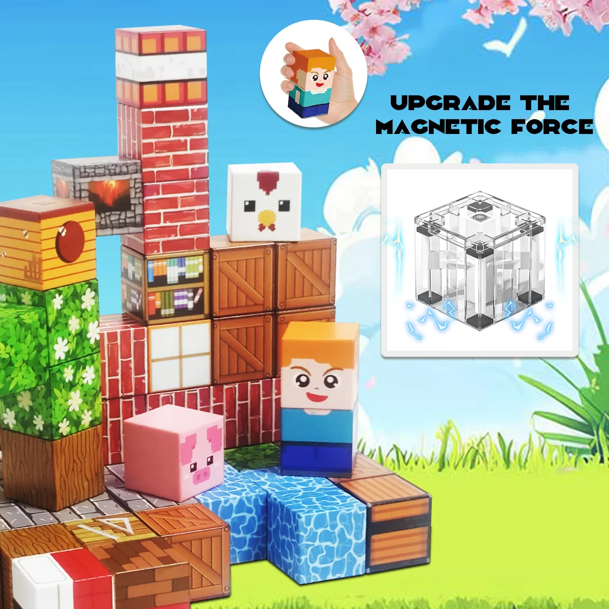 ألعاب بناء المكعبات المغناطيسية للأطفال، لعبة السفر الحسية، لعبة التراص المكعبة، ألعاب البناء المجانية، ملحقات الهالوين للأطفال