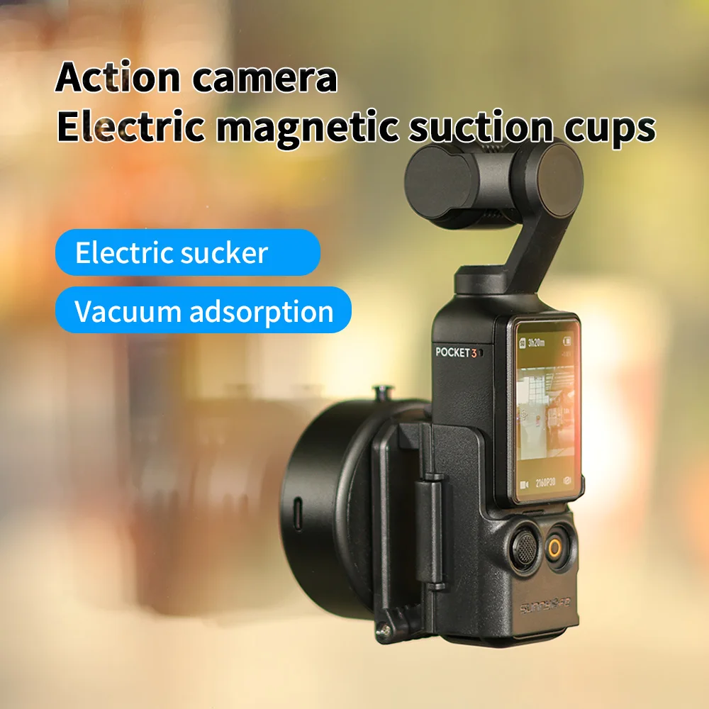مناسبة لكاميرا DJI Osmo Pocket 3 الرياضية، ودعامة تثبيت كوب الشفط المغناطيسي، ومحول لملحقات الكاميرا الرياضية