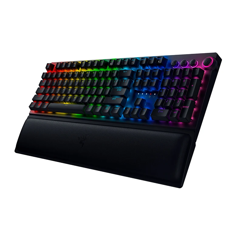 لوحة مفاتيح الألعاب اللاسلكية الميكانيكية Razer BlackWidow V3 Pro مفاتيح ميكانيكية خضراء إضاءة RGB Doubleshot ABS أغطية مفاتيح