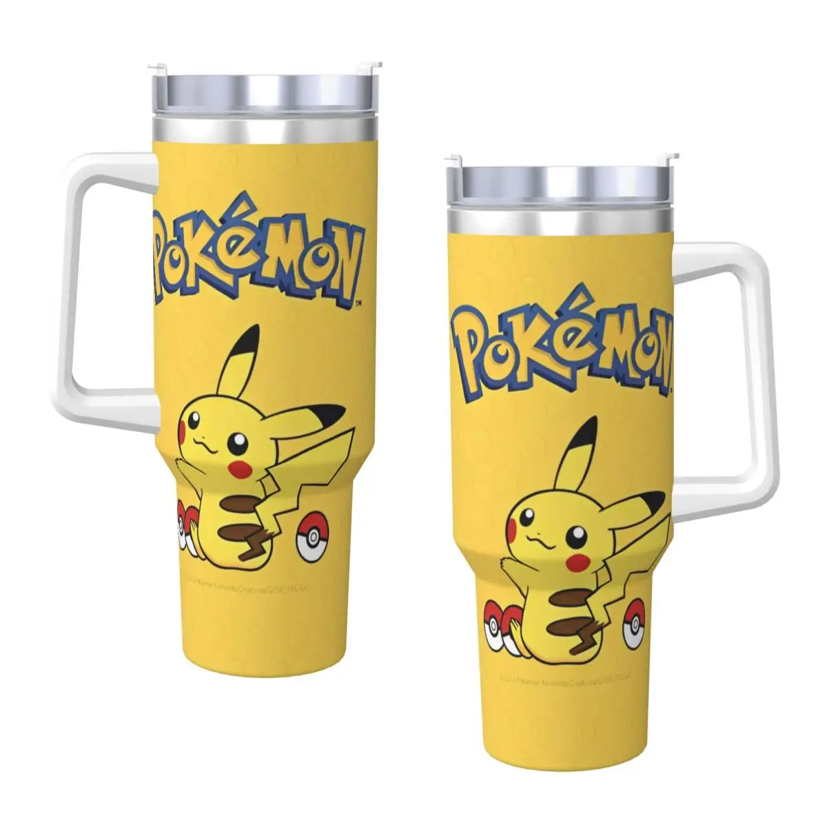 Pokemon Pikachu Anime kubek ze stali nierdzewnej do jazdy samochodem kubki termiczne 40 uncji przenośne gorące napoje butelka na wodę z mlekiem i